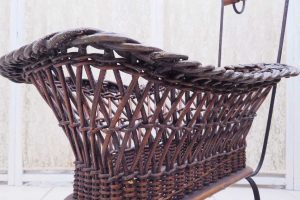 フランスアンティークドールベビーカー籐鉄製 1 フランスアンティークドールベビーカー籐鉄製